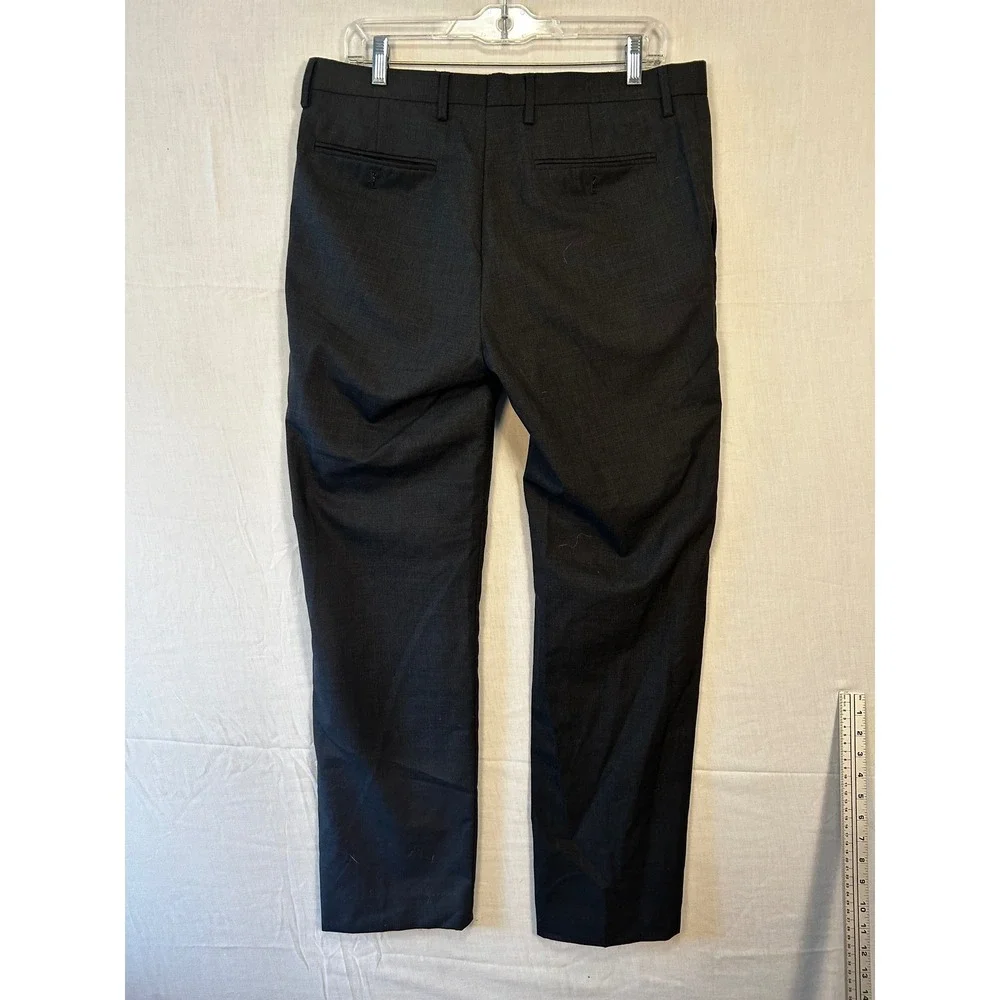 Banana Republic Mens Charcoal Grey Tailored Slim Fit Dress Pants 33x32 RN54023